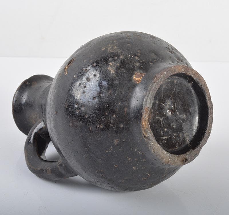 朝鮮美術 李朝 黒釉 執壷 水注 V R4220 朝鮮古美術 李