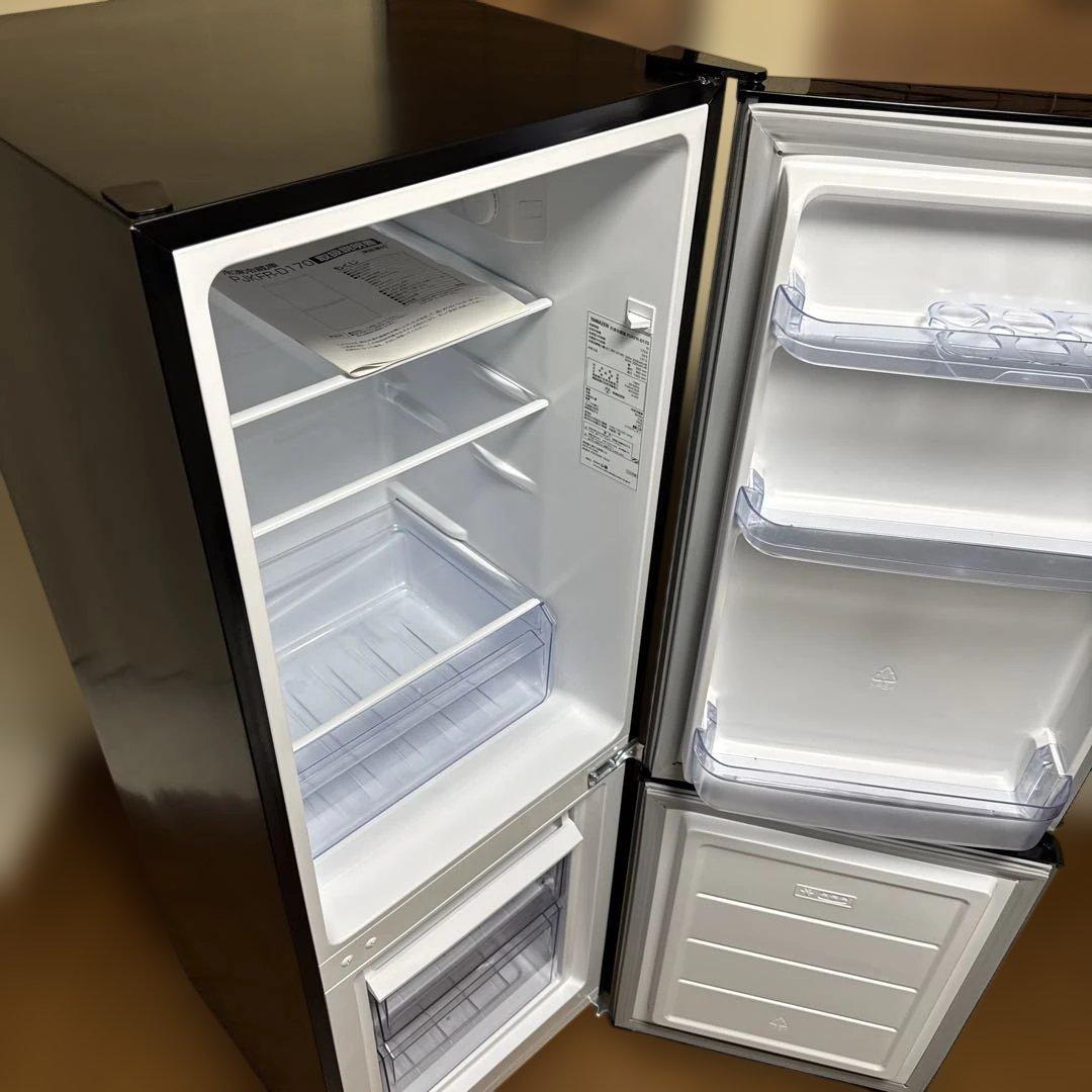 美品 YAMAZEN 2024年製 冷蔵庫 幅50cm 173L エネ 静音