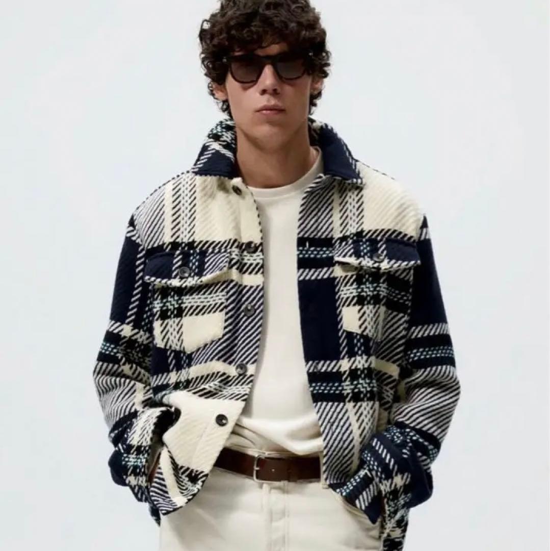 ZARA】ウール チェック柄ジャケット Sサイズ - メルカリ 【ほぼ新品