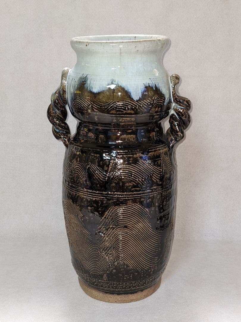 唐津焼 山口康雲 久峰陶苑 朝鮮唐津 花入れ 花瓶 花生け フラワーベース