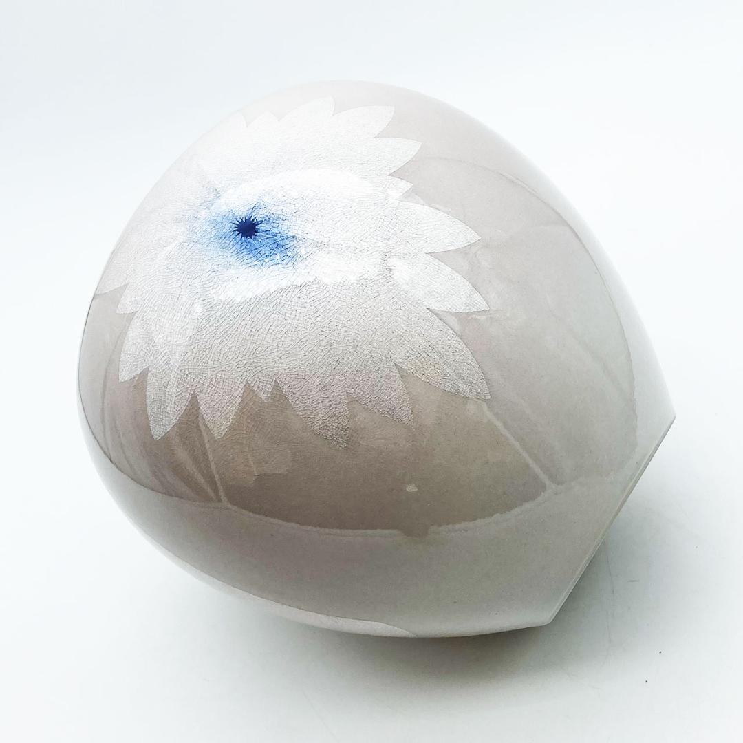 九谷焼 石川県指定無形文化財 中田一於 淡桜釉裏銀彩 花