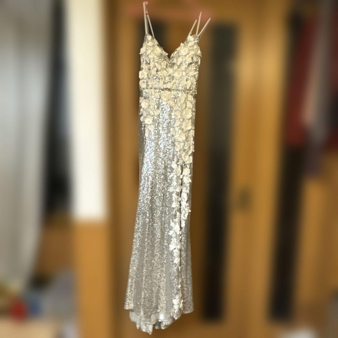 JEAN MACLEAN シルバーマーメイドドレス　スパンコール