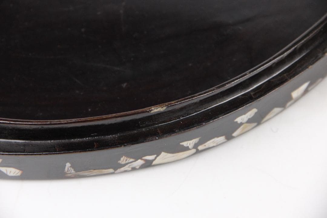 李朝　古朝鮮 朝鮮美術 李朝 螺鈿細工 嵌木造 蓋物　　蓋物 EY11-11