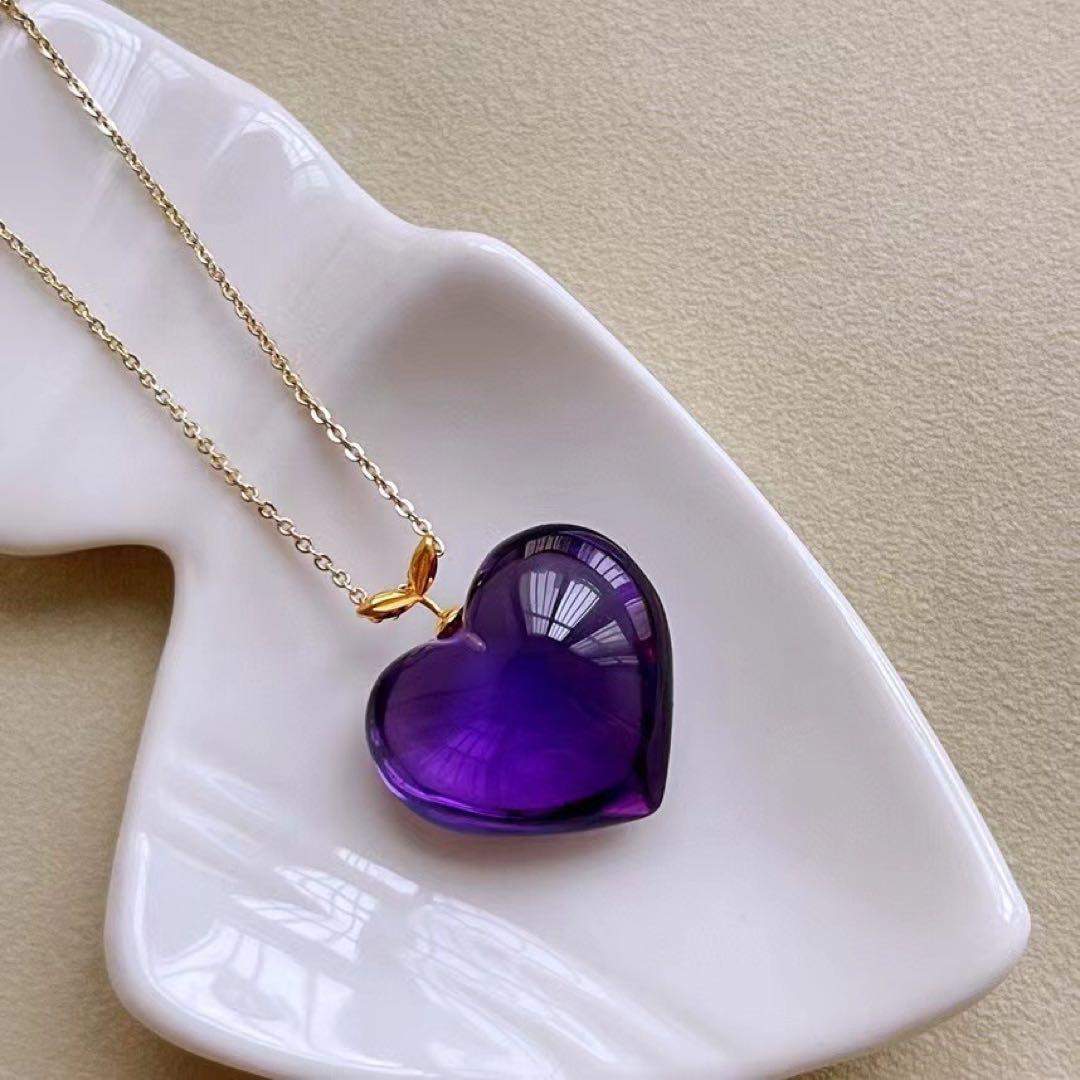 天然】アメジスト ペンダントトップ k18 5.6g