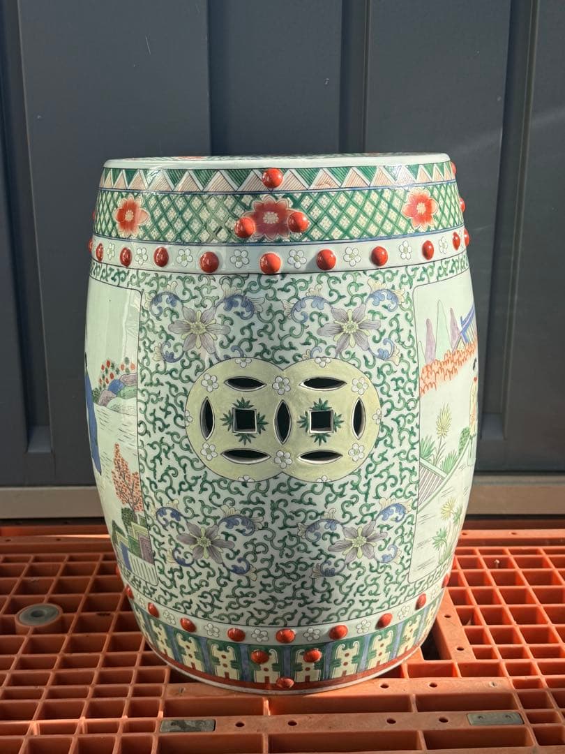 中国 粉彩人物圖 墩① 送料込み260108 中国 粉彩人物圖 墩