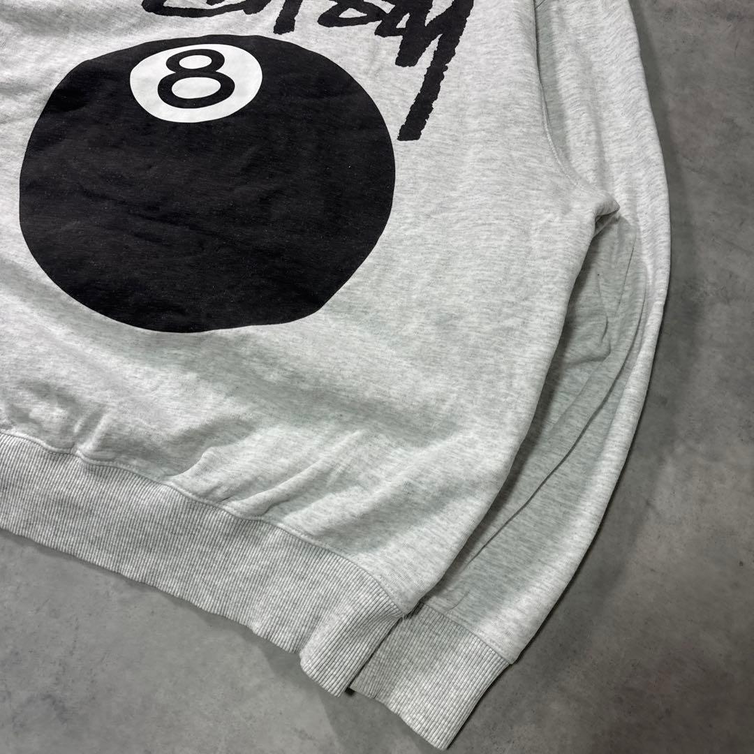 STUSSY 8ボール パーカー ステューシー フーディ 両面ロゴ グレー M