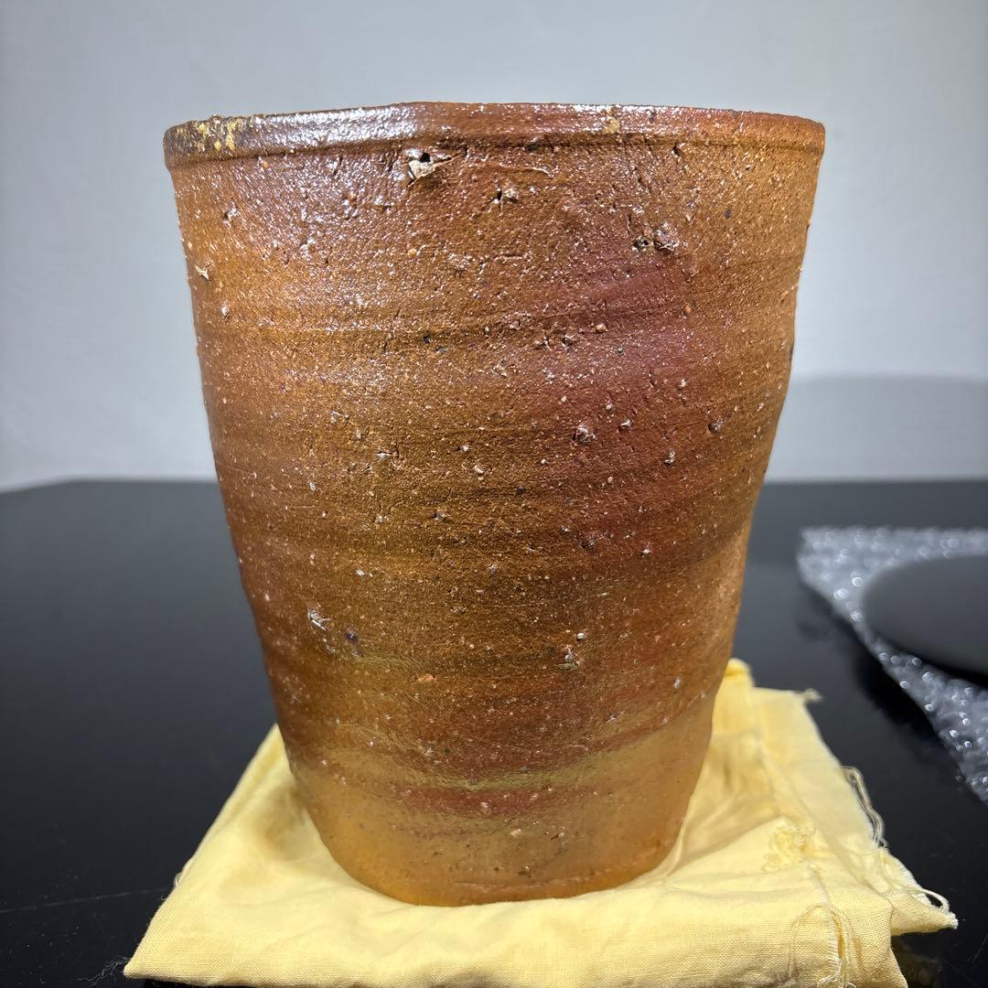 真作 森陶岳 備前水指 高さ約18センチ