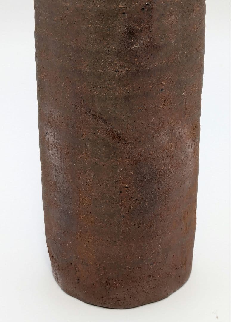 岡山県重要無形文化財 伊勢崎満 備前焼 緋襷四方花入 合箱 花瓶 花器 花生