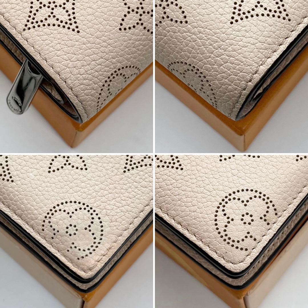 極美品 希少カラー ルイヴィトン マヒナ ポルトフォイユ クレア 薄い