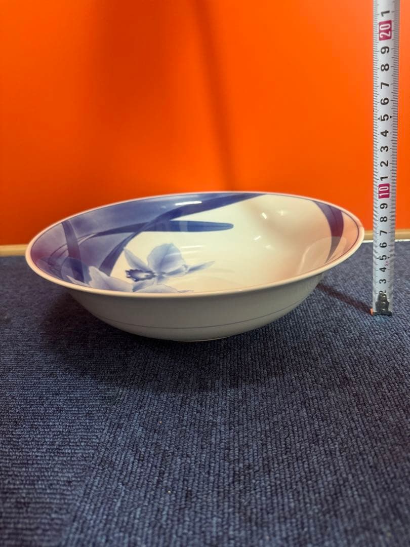 1774 香蘭社 染シンビ 深皿 26cm 美術品・アンティーク・コレクション