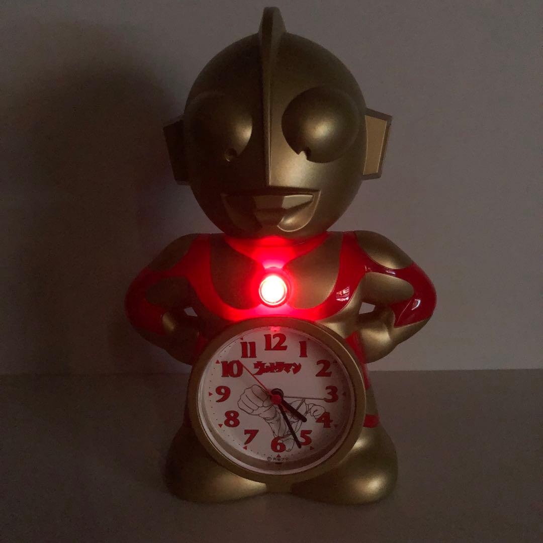 限定】ウルトラマン 目覚まし時計 50周年限定ゴールドver 動作問題なし