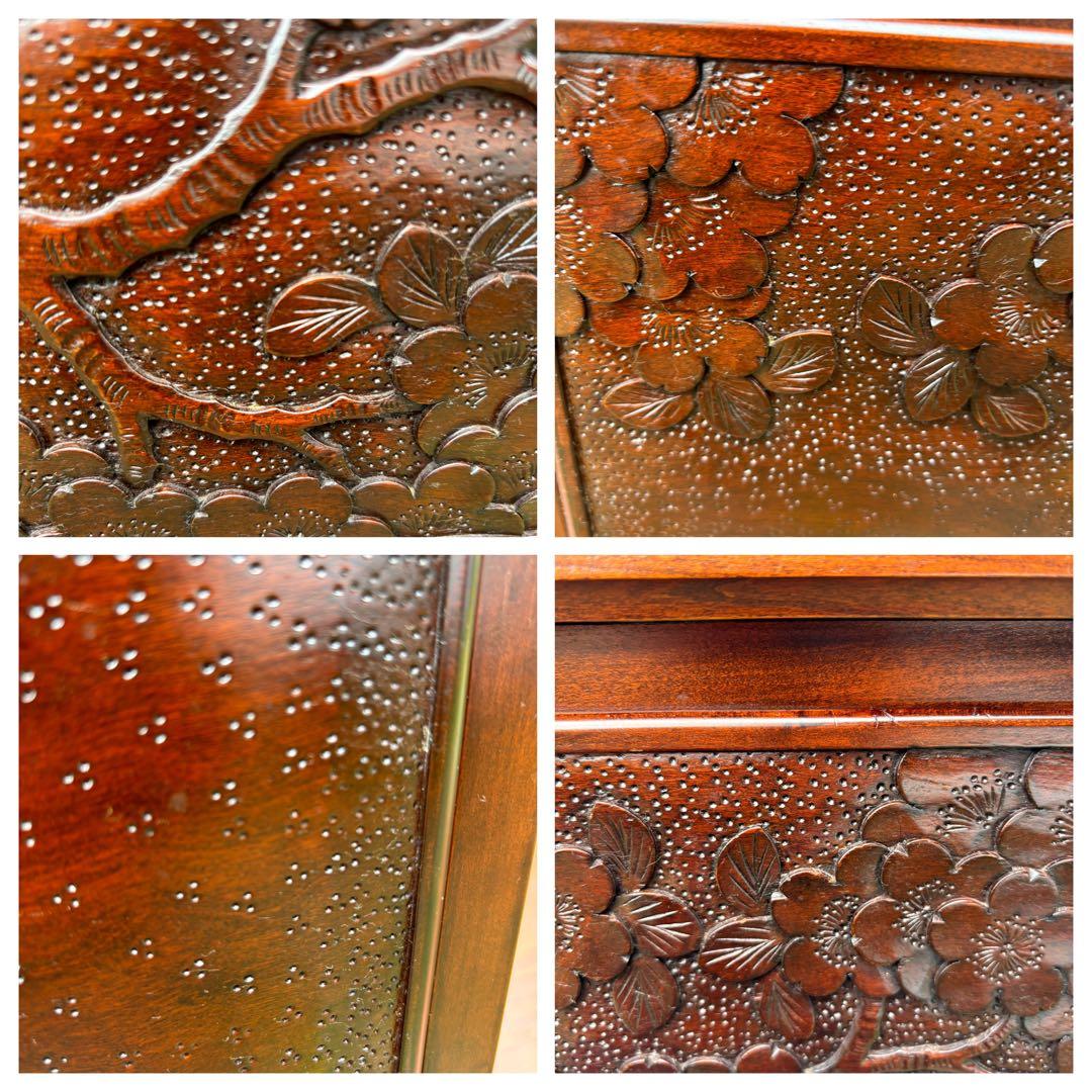 大坂屋家具店 軽井沢彫 4段チェスト 桜彫刻 伝統工芸 小箪笥