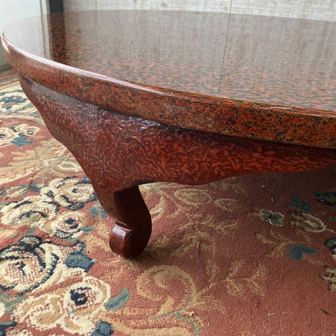 昭和レトロ 津軽塗り 螺鈿 円卓 ちゃぶ台 センターテーブル ロー