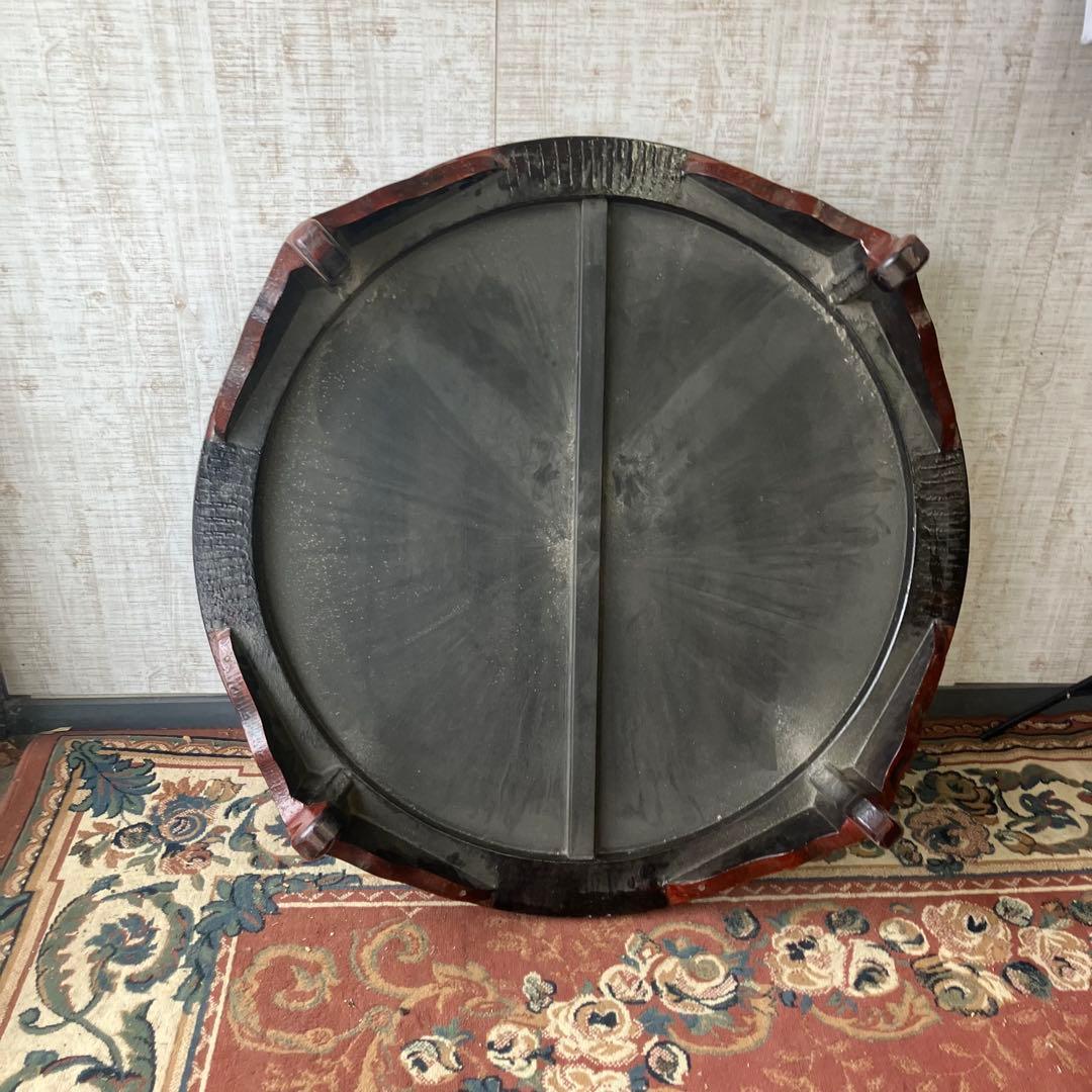 昭和レトロ 津軽塗り 螺鈿 円卓 ちゃぶ台 センターテーブル ロー