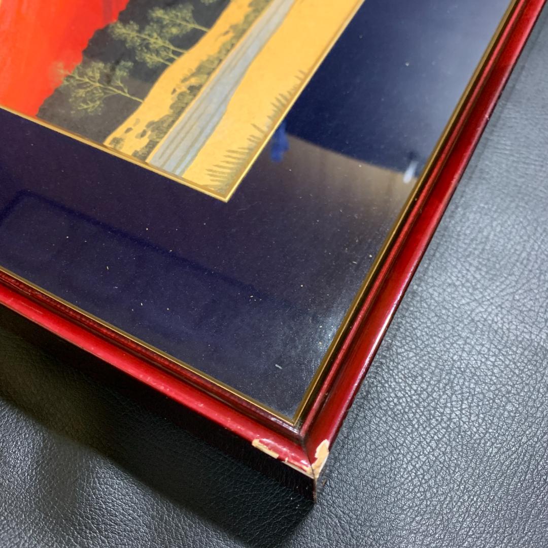 日垣明貫作　赤富士　絵画　肉筆