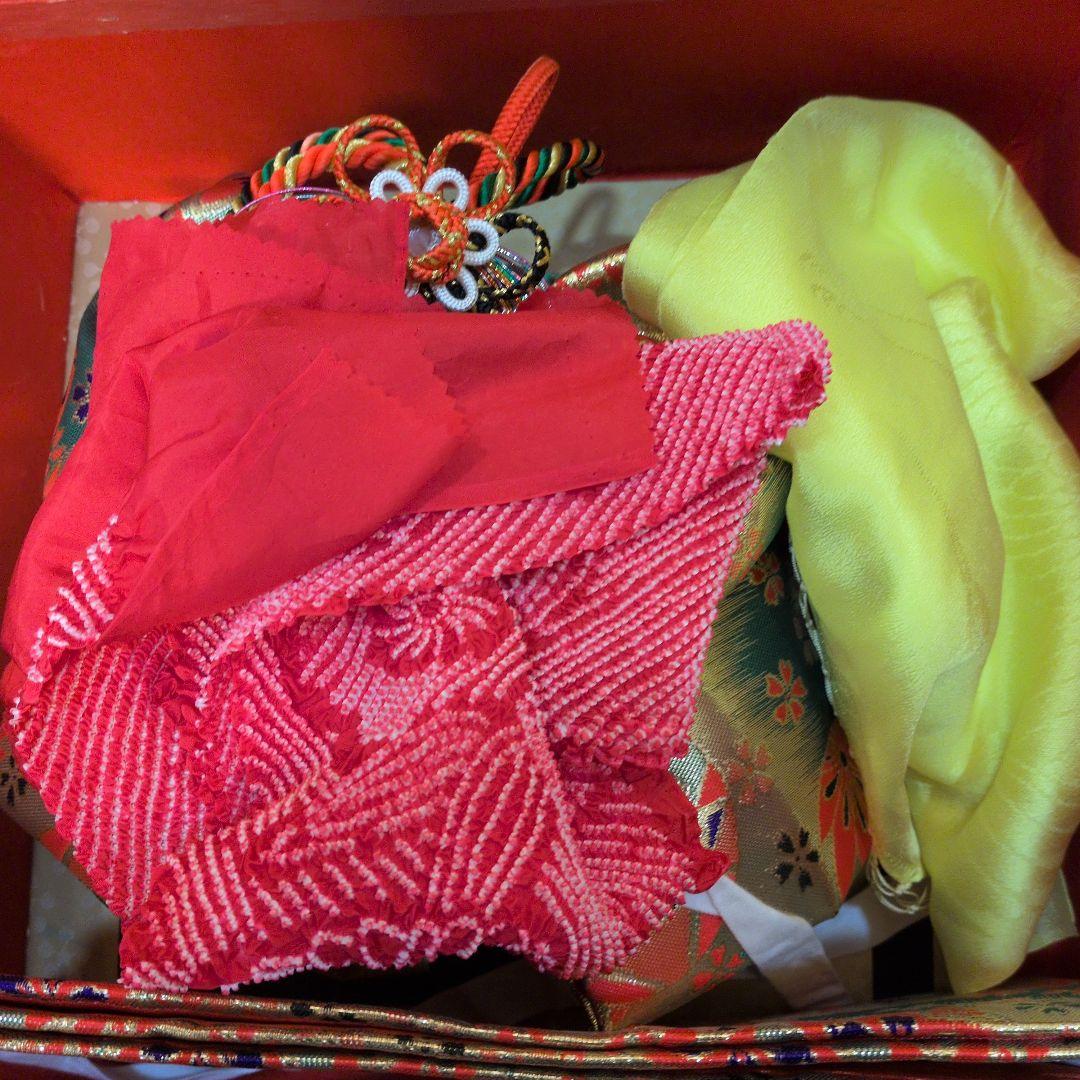 #SWG01.七五三女子７歳振袖飾帯小物付金駒刺繍御所車束ね熨斗吉祥花文金彩逸品