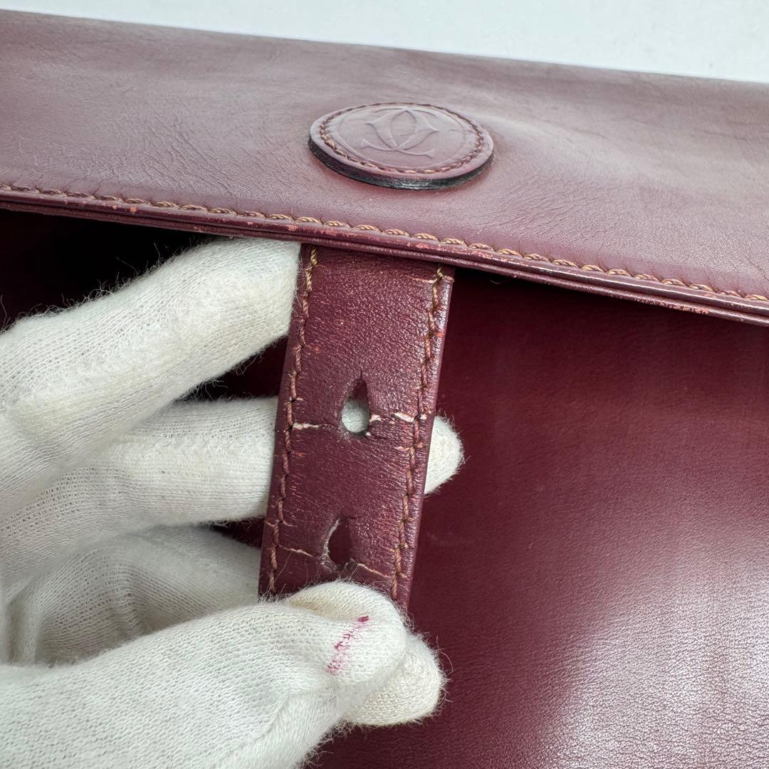 【良品】カルティエ マストライン ショルダーバッグ レザー ゴールド金具