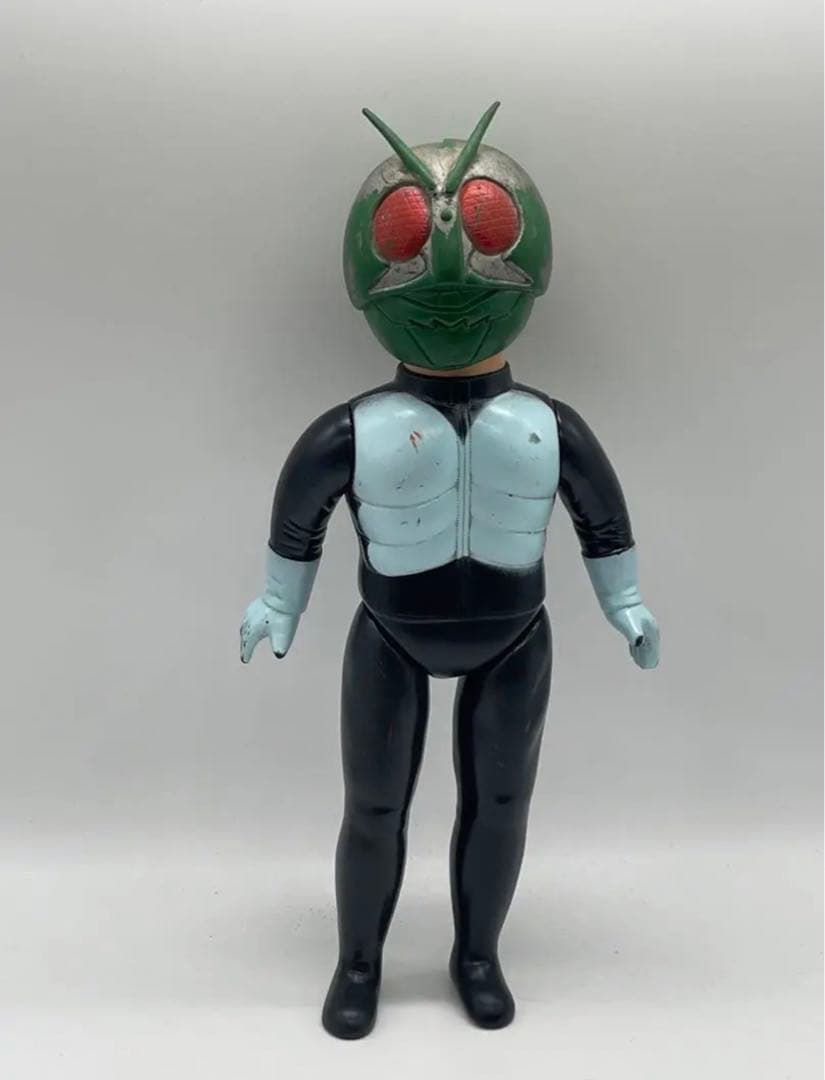 旧バンダイ製ソフビ 仮面ライダー1号 スタンダードサイズ 面取れ 昭和