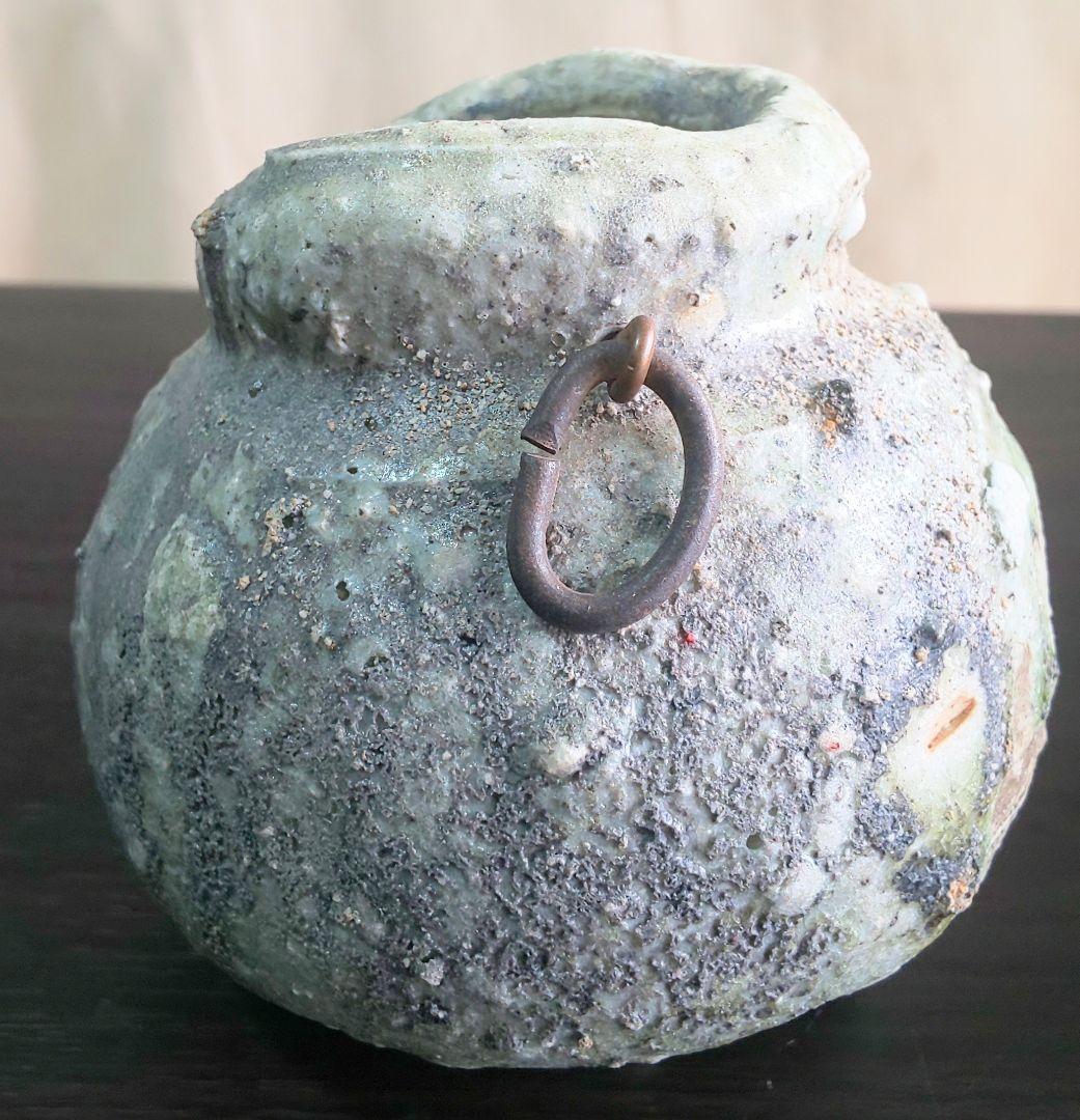 古伊賀 伊賀焼 灰被 自然釉 水滴 掛花入 花器 小壷 一輪挿し