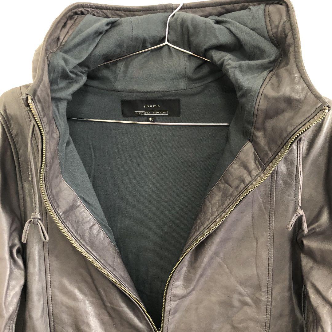 nano• universe × shama レザーパーカー