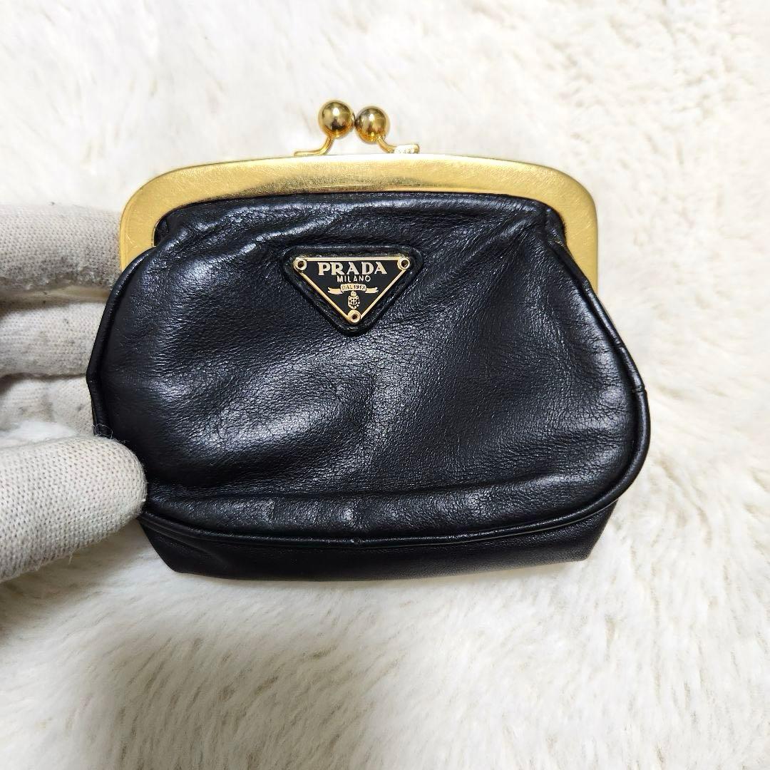 ✨希少✨プラダ　ケース　がま口　小銭入れ　三角ロゴ　ミニポーチ
