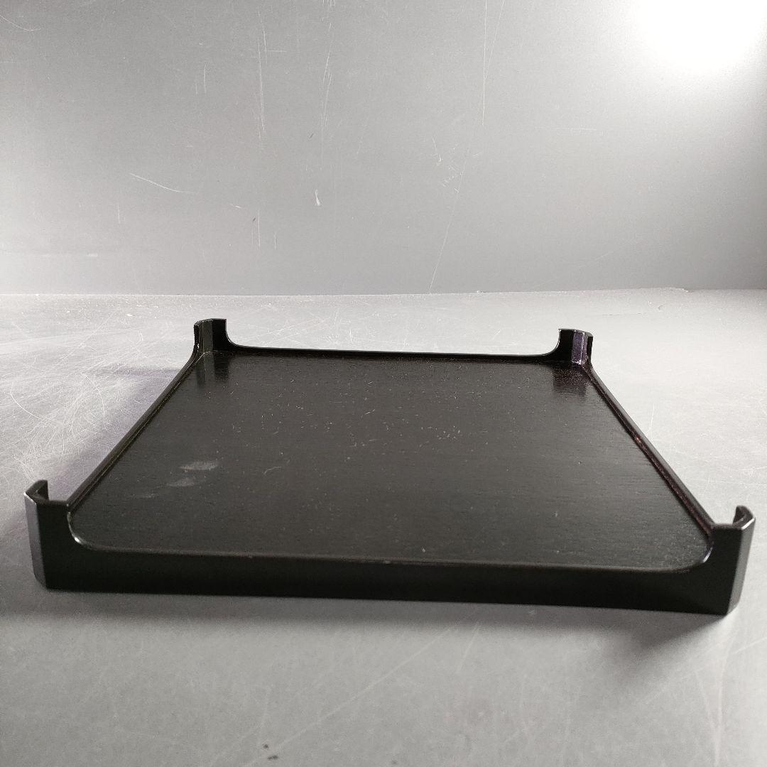 A895-8/道正 造/朱塗草花図絵替膳5客/木曽漆器/銘々