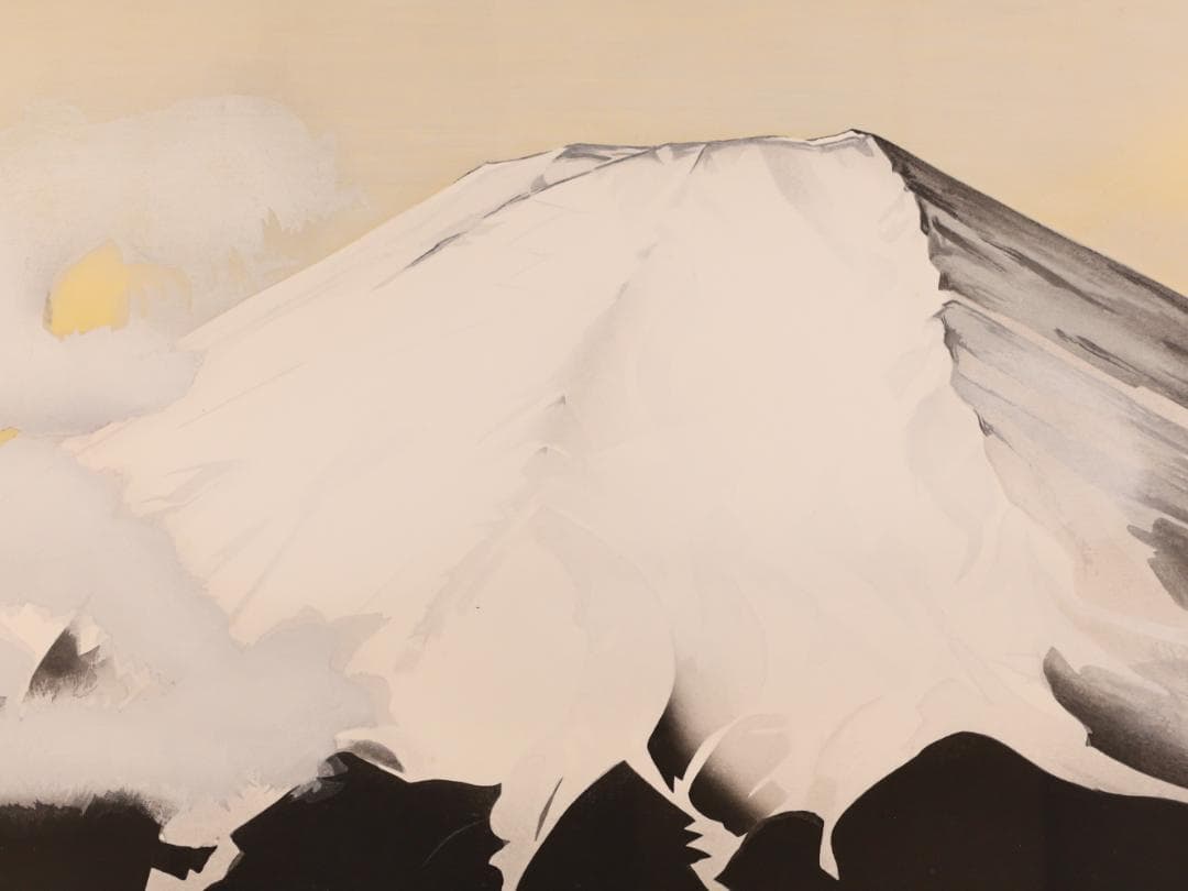 真作】 BK282 中島千波 「 不二」 22/300 手摺木版画 富士 真作】 BK282