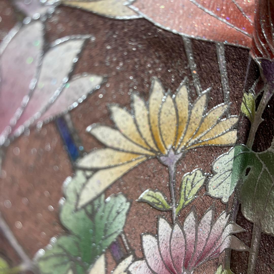 留袖 色留袖 金彩友禅 ポリエステル 五つ紋 茶色 長襦袢付 - メルカリ