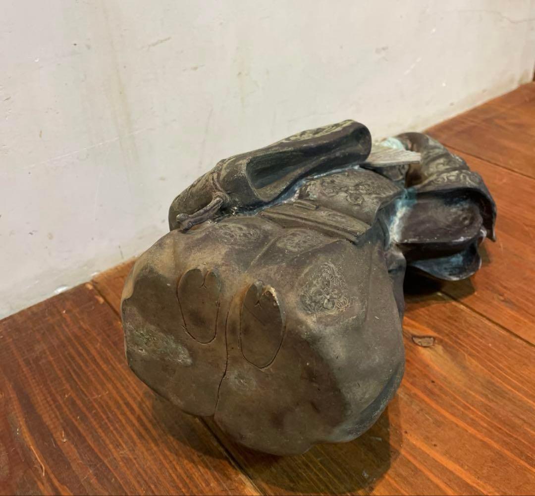 金属製　能楽　翁　置物　オブジェ　年代物　青銅　当時物