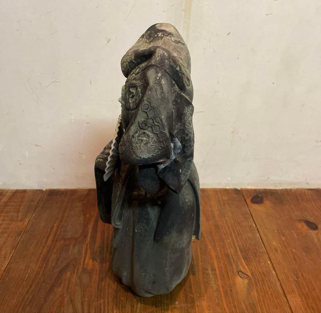 金属製　能楽　翁　置物　オブジェ　年代物　青銅　当時物