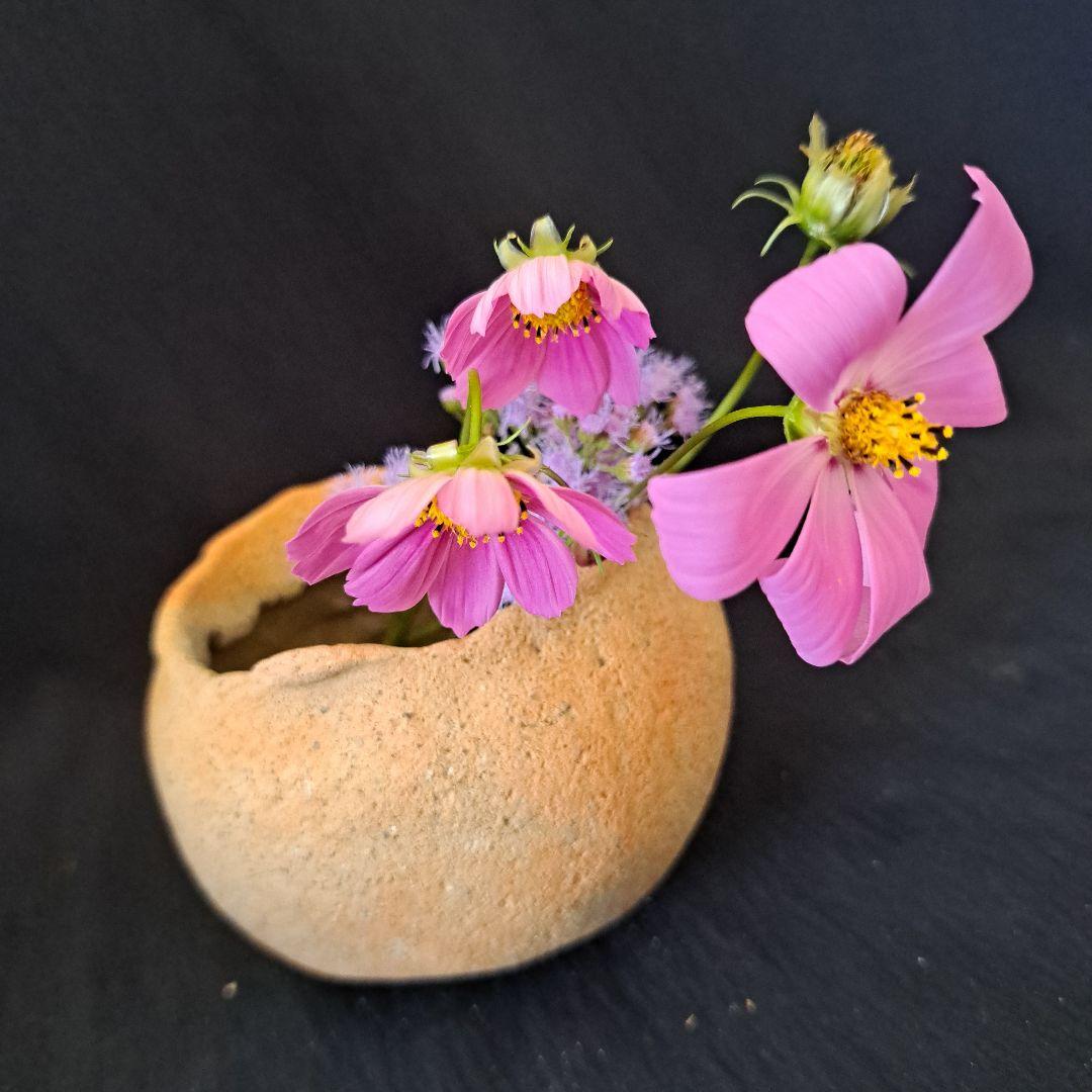 弥生土器に花を活ける①」 弥生種壺-祭器(直径8.5cm) 2客