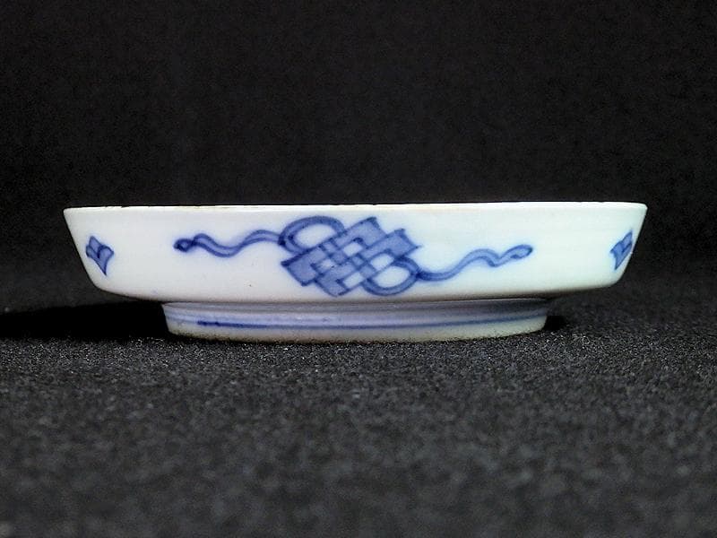 古伊万里 金襴手 花鳥紋に花籠の図 縁高4寸皿 5枚 E12