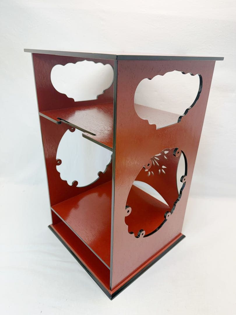 美品 茶道具 雪輪棚 朱塗 一元斎好写 江戸千家 不白流