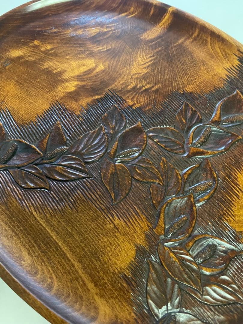 《草木彫》 川添日記 水芭蕉 大皿 百年うつわ神様からの贈りもの 珍品