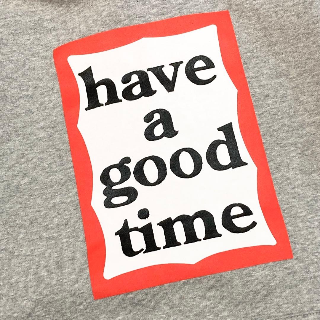 美品 have a good time パーカー デカロゴ 灰 L 1774
