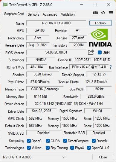 RTX A2000 全付属品完備 【S/N:********