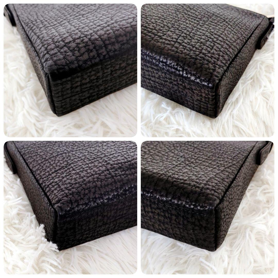 極美品✨️JRA認定　シャークレザー　本革ハンドバッグ 2wayショルダー　黒