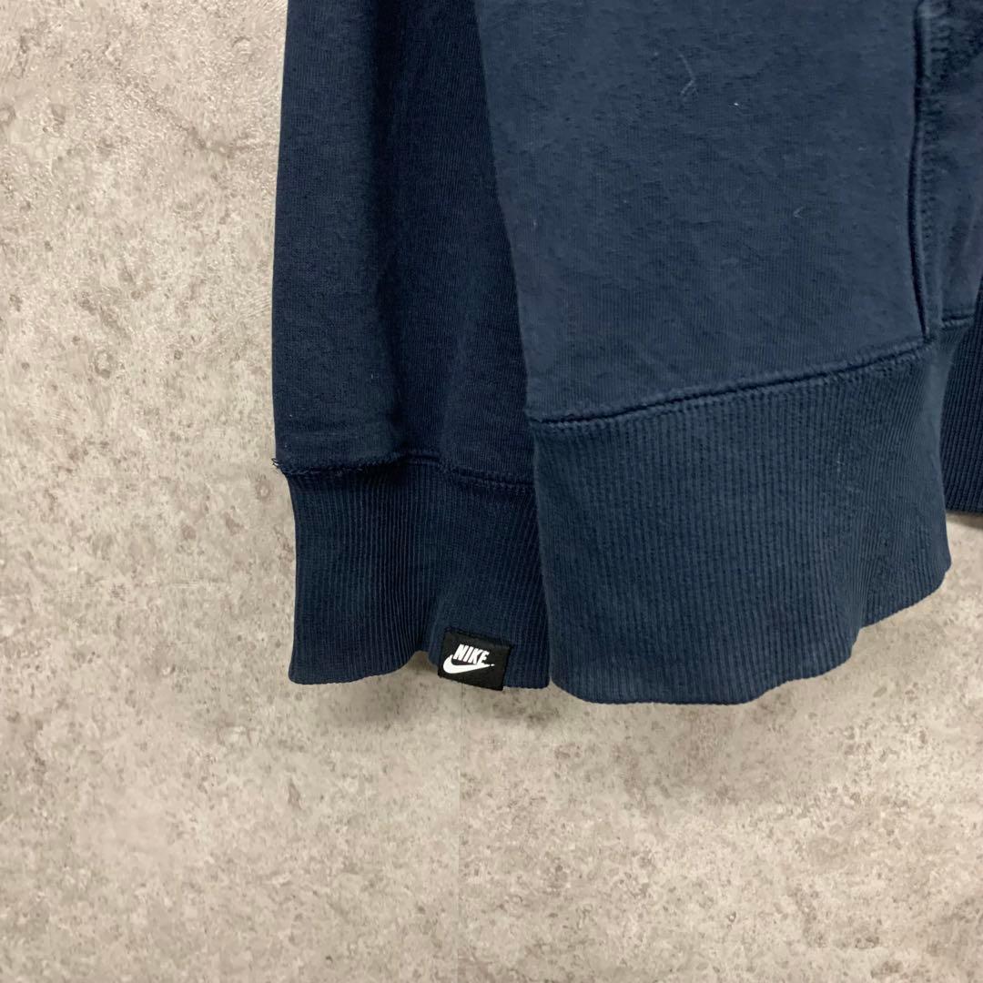 【レア3XL☆US輸入】ナイキ スウッシュロゴ刺繍スウェットパーカー ネイビー