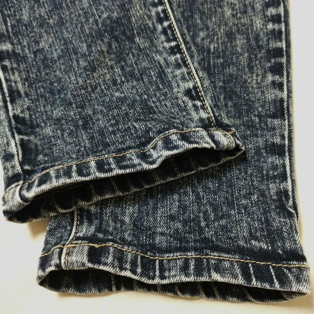 glamb ラスティデニムイージーパンツ ケミカルウォッシュ加工 インディゴ 2