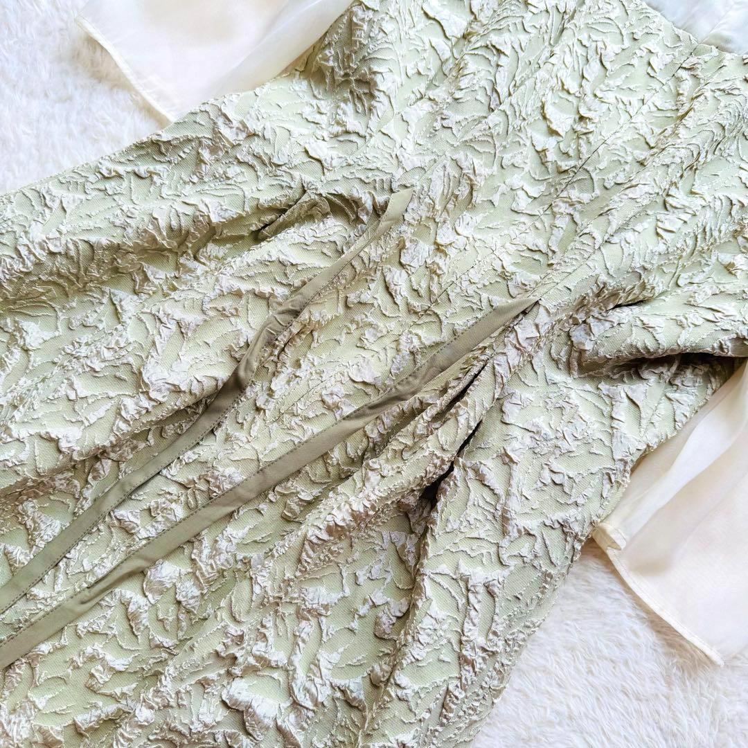 【新品未使用】Rire Fete ふくれジャガードバックリボンドレス ワンピース