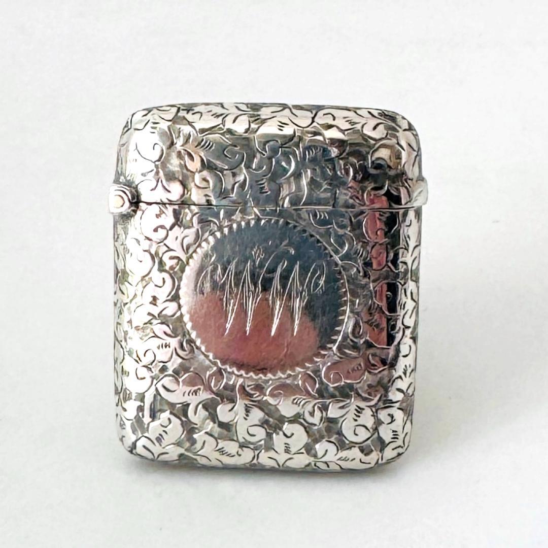 ☆1895年代 英国☆純銀製 マッチケース イギリス 925 バーミンガム