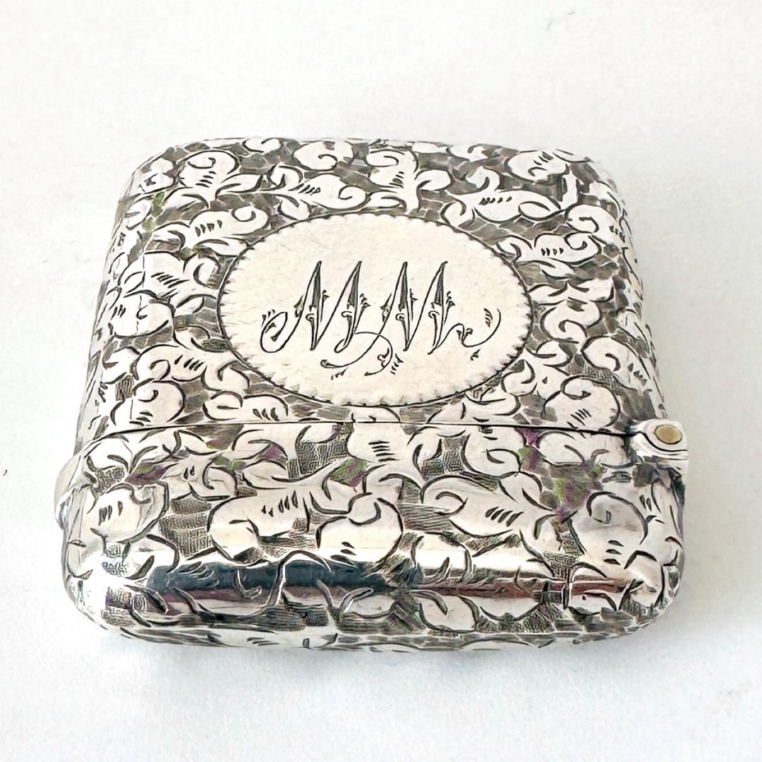 ☆1895年代 英国☆純銀製 マッチケース イギリス 925 バーミンガム