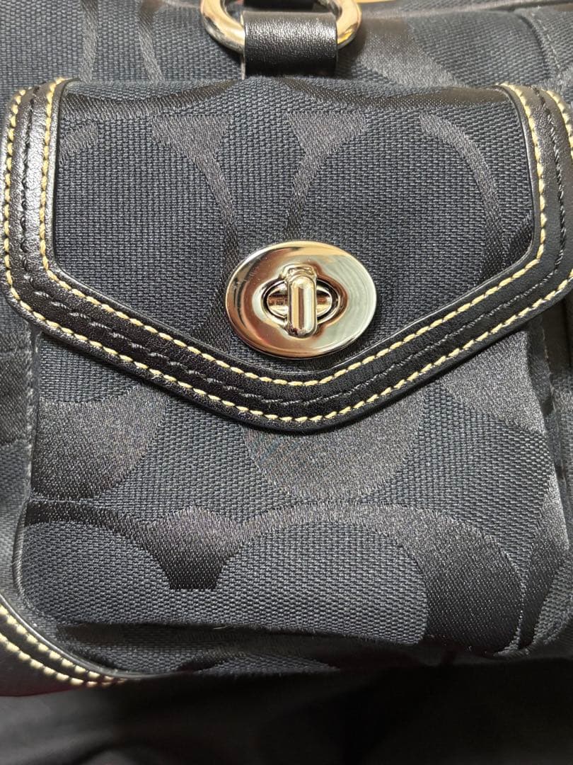 COACH コーチ シグネチャー ミニボストン ハンドバッグ　美品