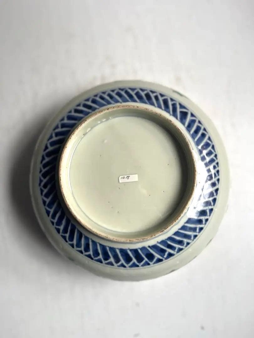 518 骨董 アンティーク 古伊万里 染付 豪華 色絵金彩花鳥図7寸鉢 幕末