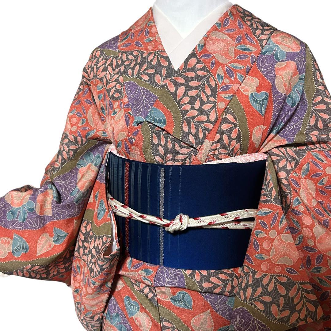 未使用近い 美品 袷 高級化繊 辻が花 小紋 フルセット 未使用近い 美