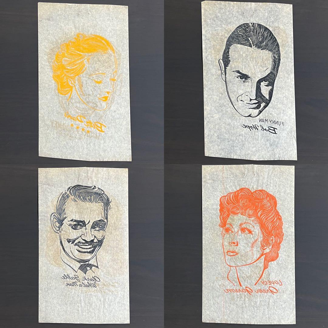 40s 50s ビンテージ アイロンプリント 転写紙 ハリウッドスター 18枚