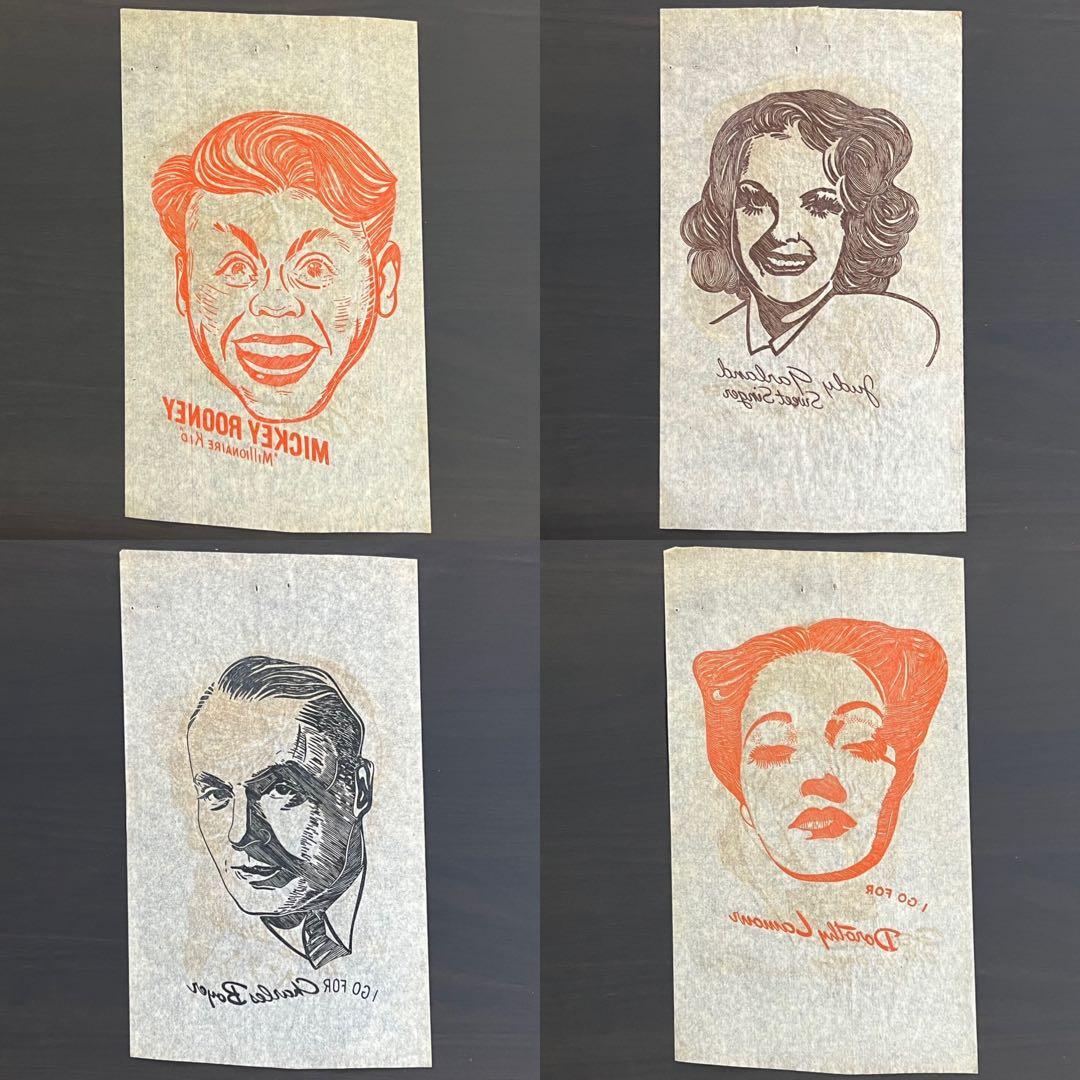 40s 50s ビンテージ アイロンプリント 転写紙 ハリウッドスター 18枚