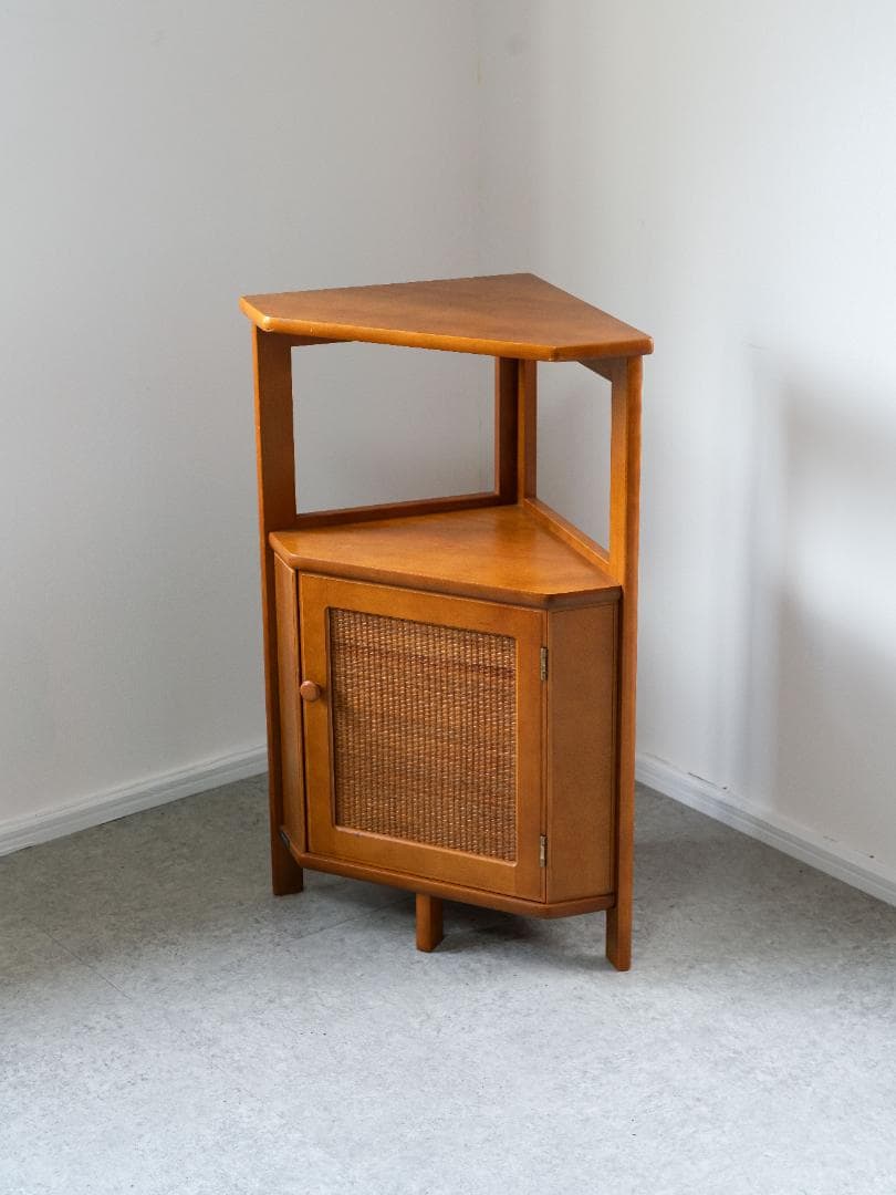 オールドカリモク コーナー キャビネット 棚 電話台 ミッドセンチュリー