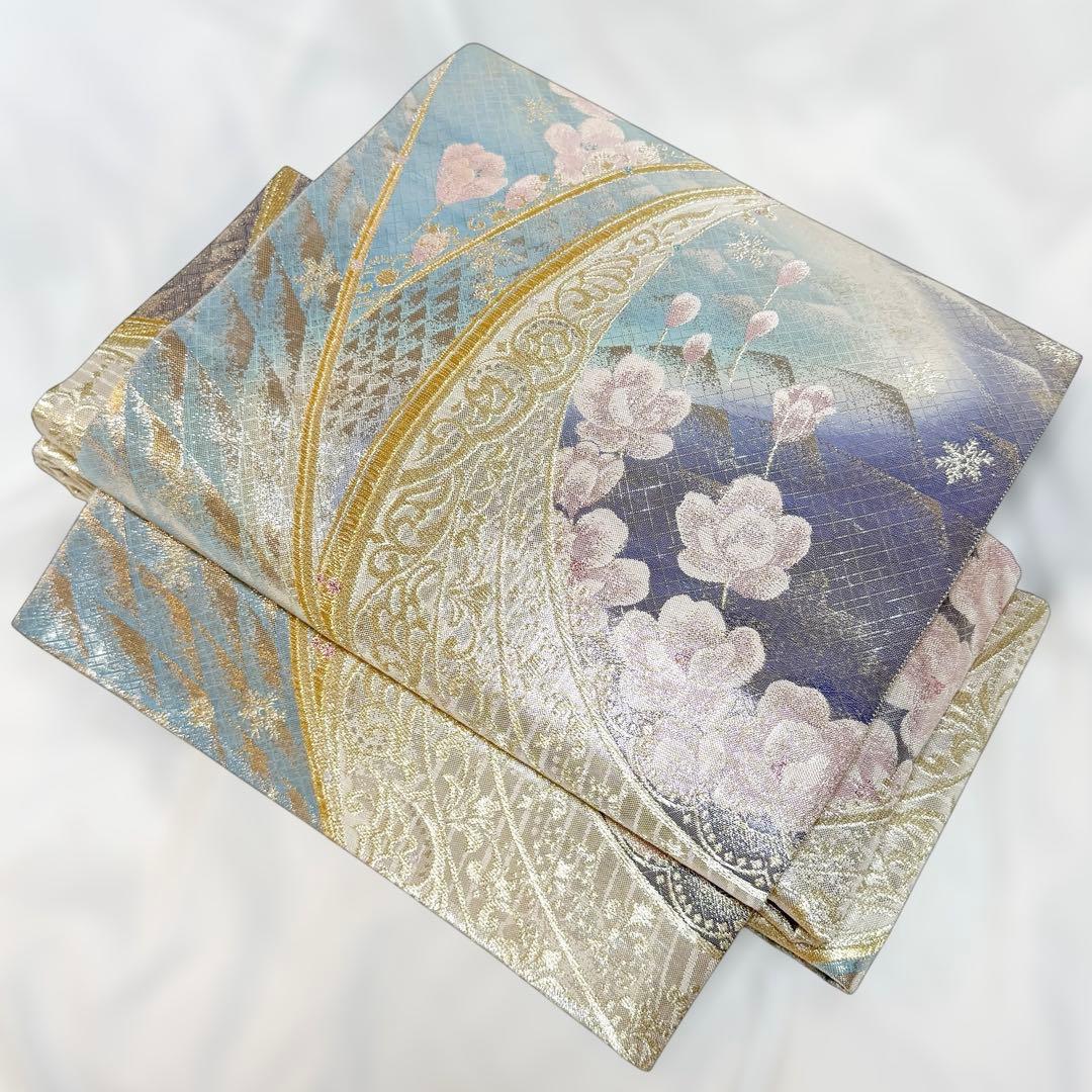 一体型 ワンタッチ帯 作り帯 マジックテープ 佐賀錦 豪華 袋帯 二重