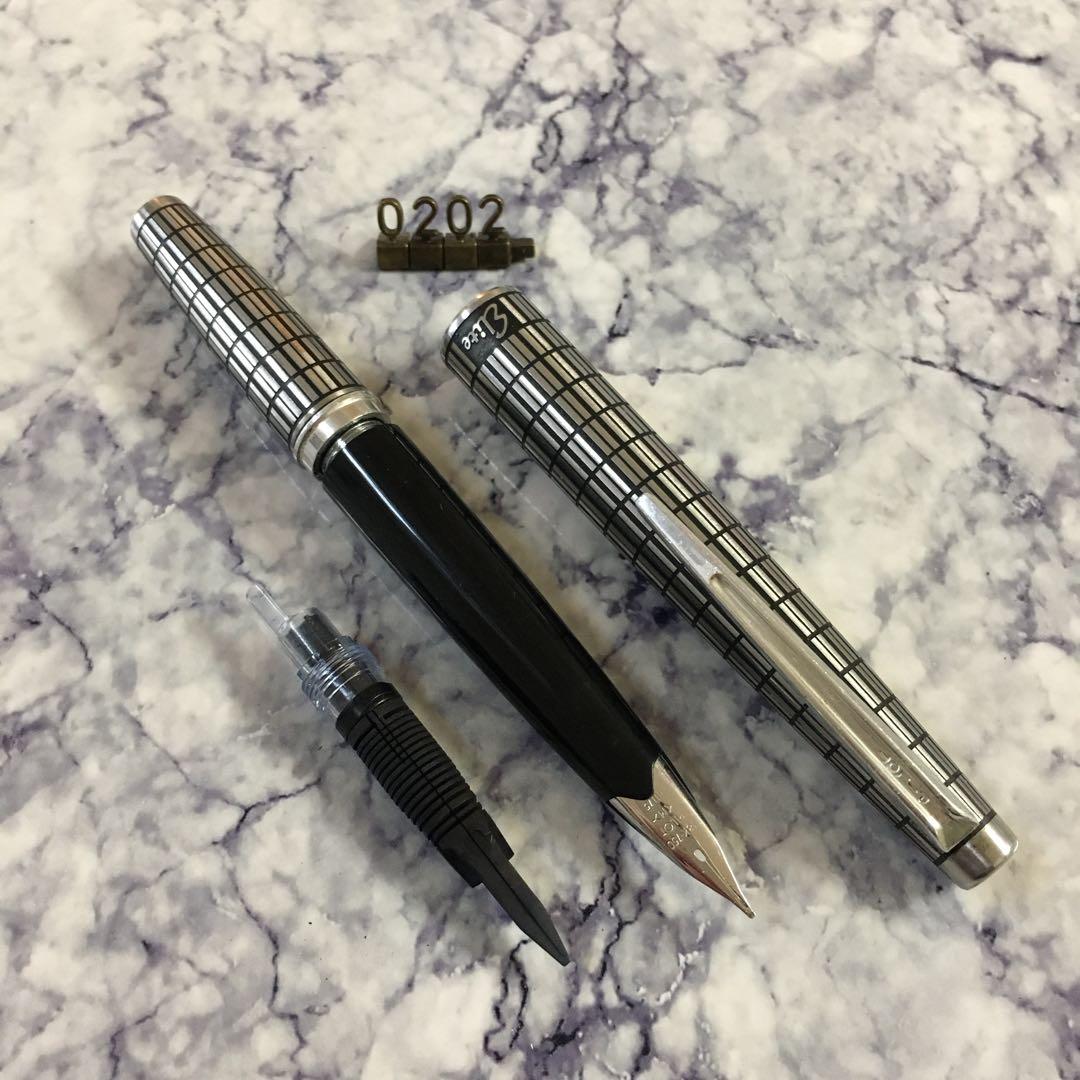 0202 オーバーホール済み 万年筆 PILOT Elite 全格子 18k